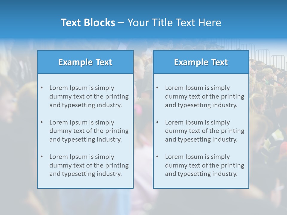 A Large Group Of People In A Building PowerPoint Template