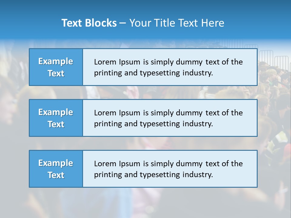 A Large Group Of People In A Building PowerPoint Template