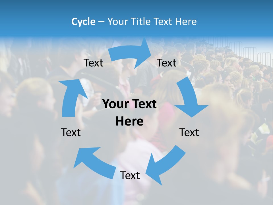 A Large Group Of People In A Building PowerPoint Template