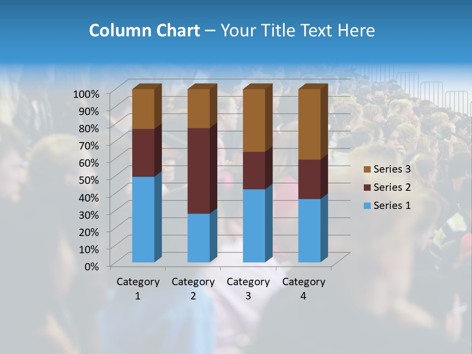 A Large Group Of People In A Building PowerPoint Template