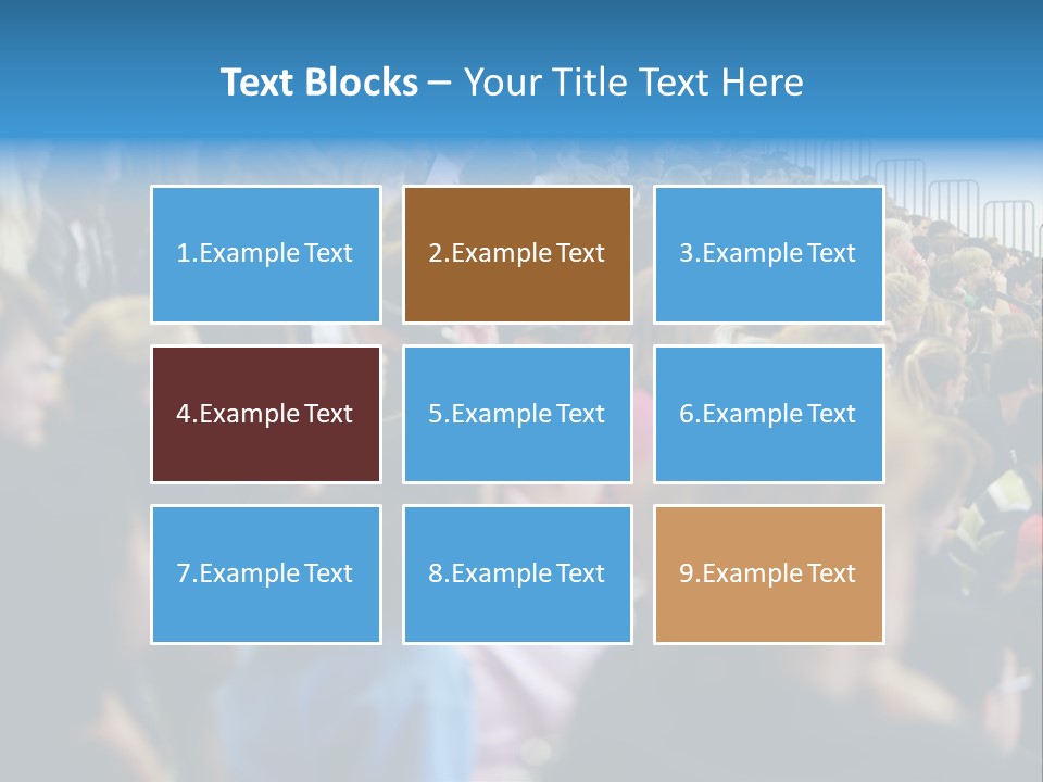 A Large Group Of People In A Building PowerPoint Template