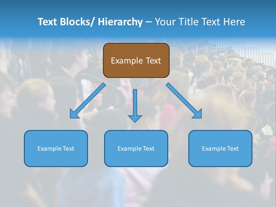 A Large Group Of People In A Building PowerPoint Template