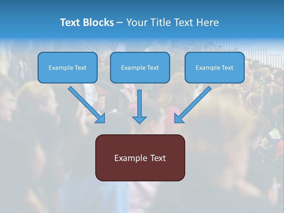 A Large Group Of People In A Building PowerPoint Template