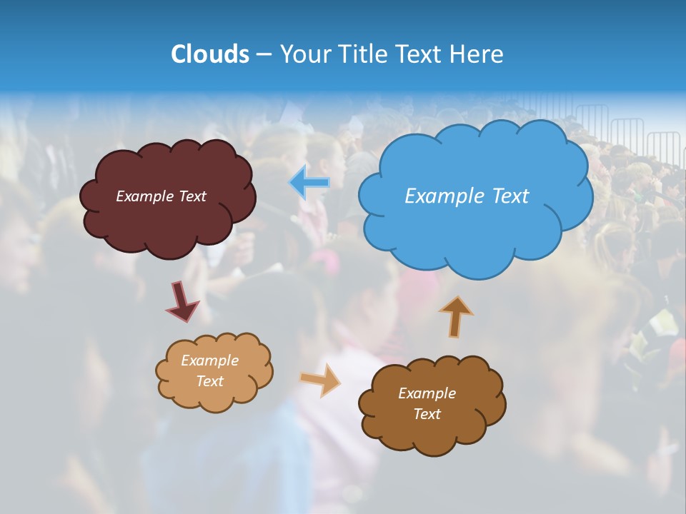 A Large Group Of People In A Building PowerPoint Template