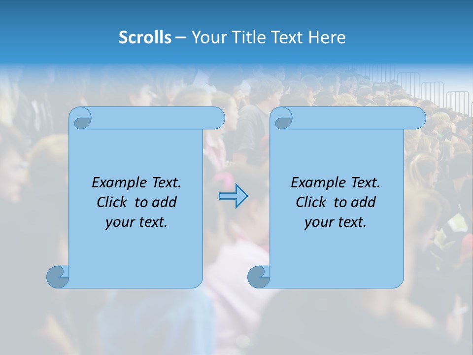 A Large Group Of People In A Building PowerPoint Template