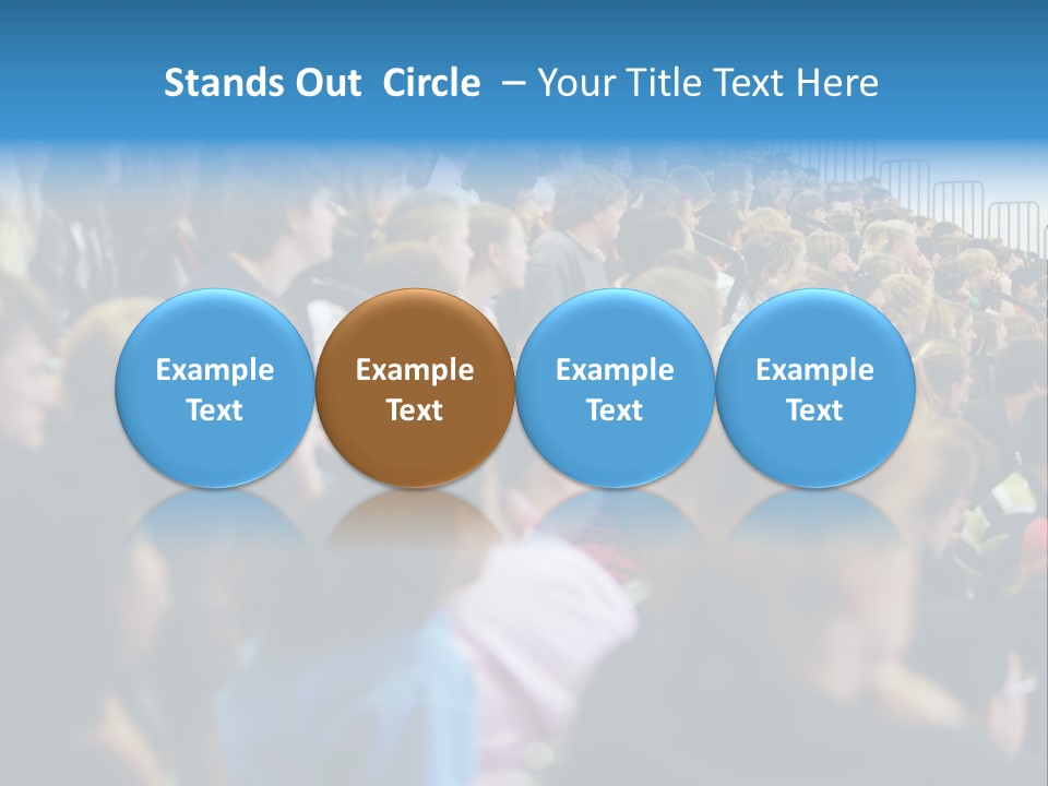 A Large Group Of People In A Building PowerPoint Template