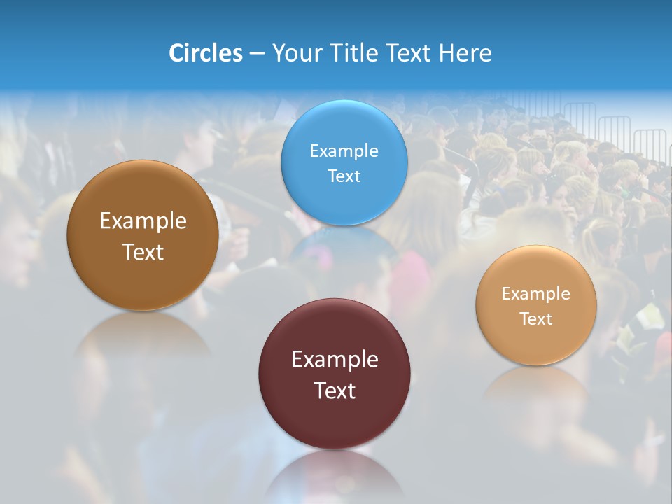 A Large Group Of People In A Building PowerPoint Template