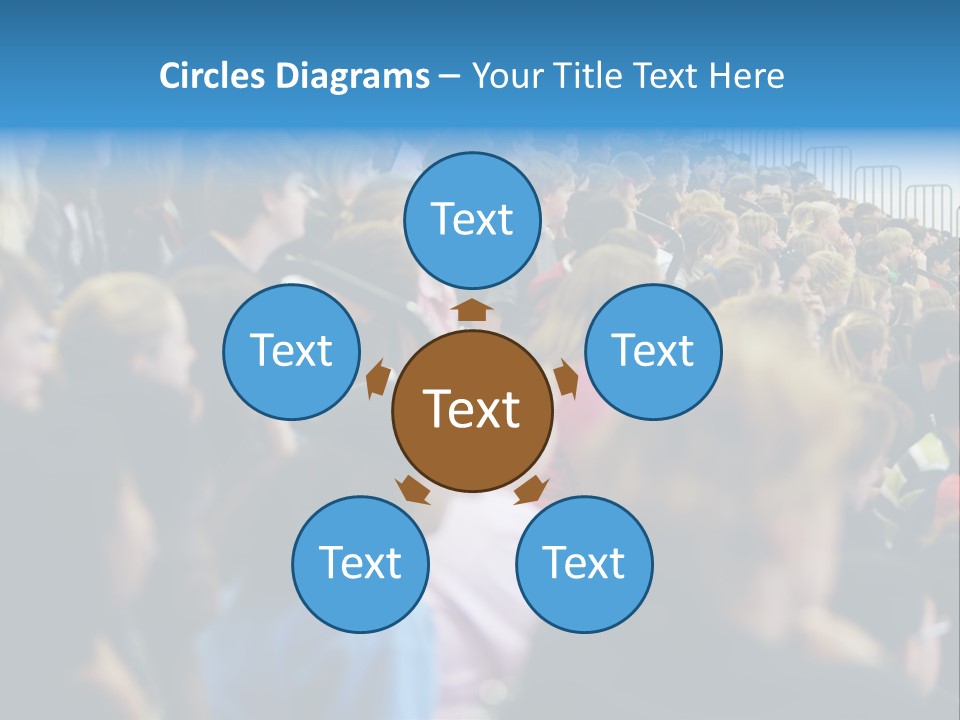 A Large Group Of People In A Building PowerPoint Template