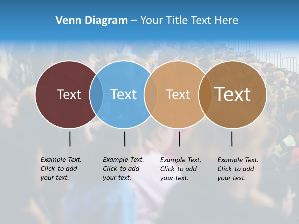 A Large Group Of People In A Building PowerPoint Template