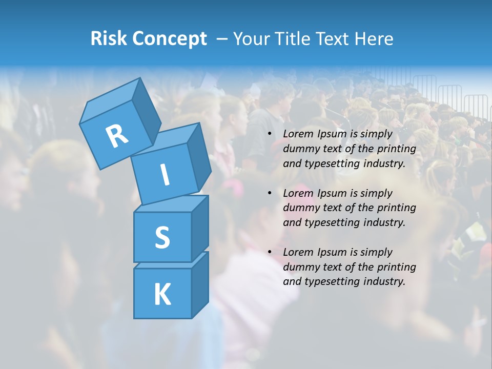 A Large Group Of People In A Building PowerPoint Template