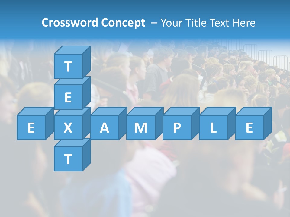 A Large Group Of People In A Building PowerPoint Template