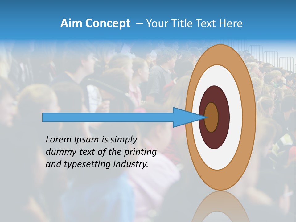 A Large Group Of People In A Building PowerPoint Template
