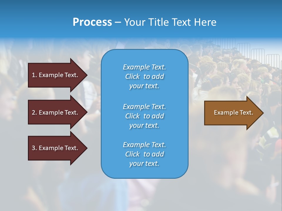 A Large Group Of People In A Building PowerPoint Template