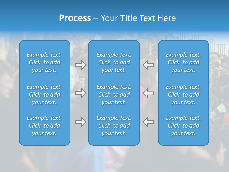 A Large Group Of People In A Building PowerPoint Template
