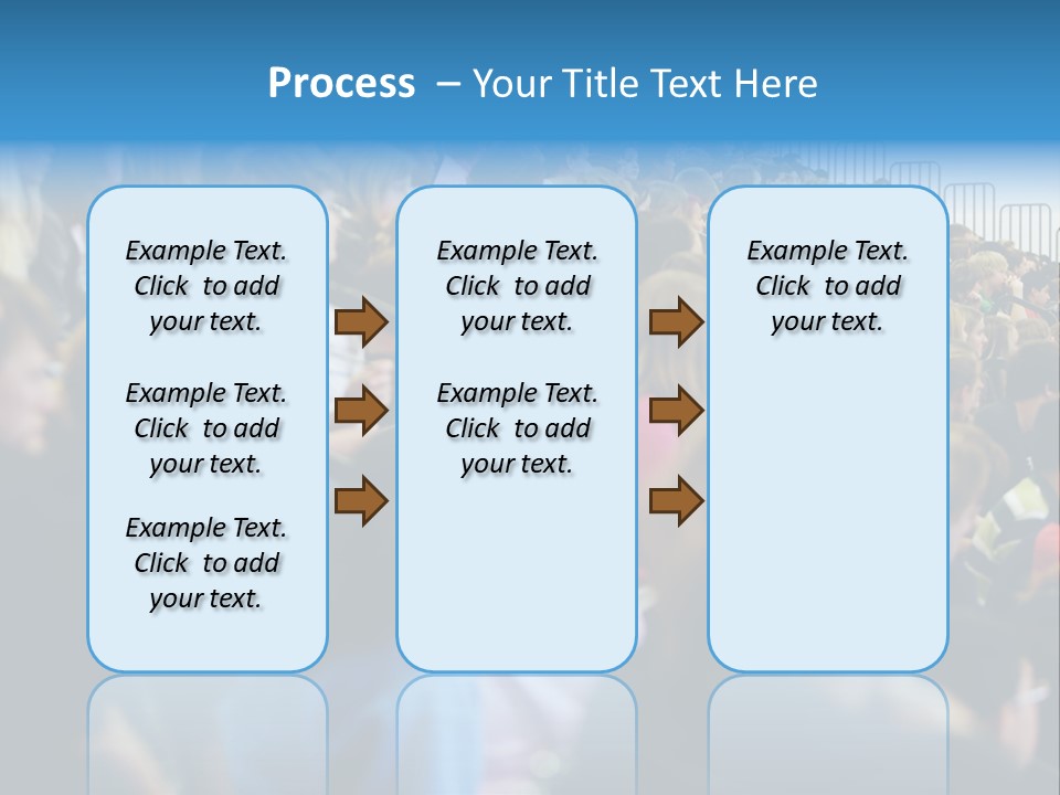 A Large Group Of People In A Building PowerPoint Template