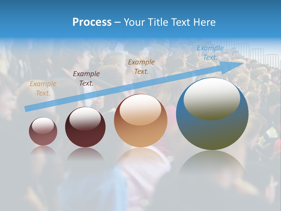 A Large Group Of People In A Building PowerPoint Template