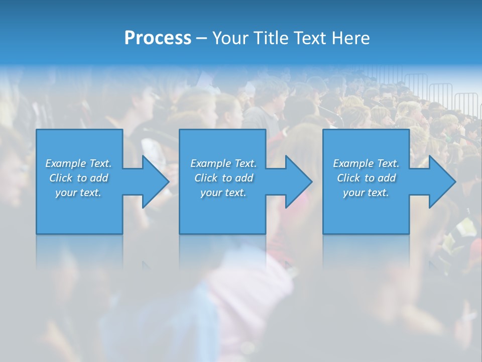 A Large Group Of People In A Building PowerPoint Template