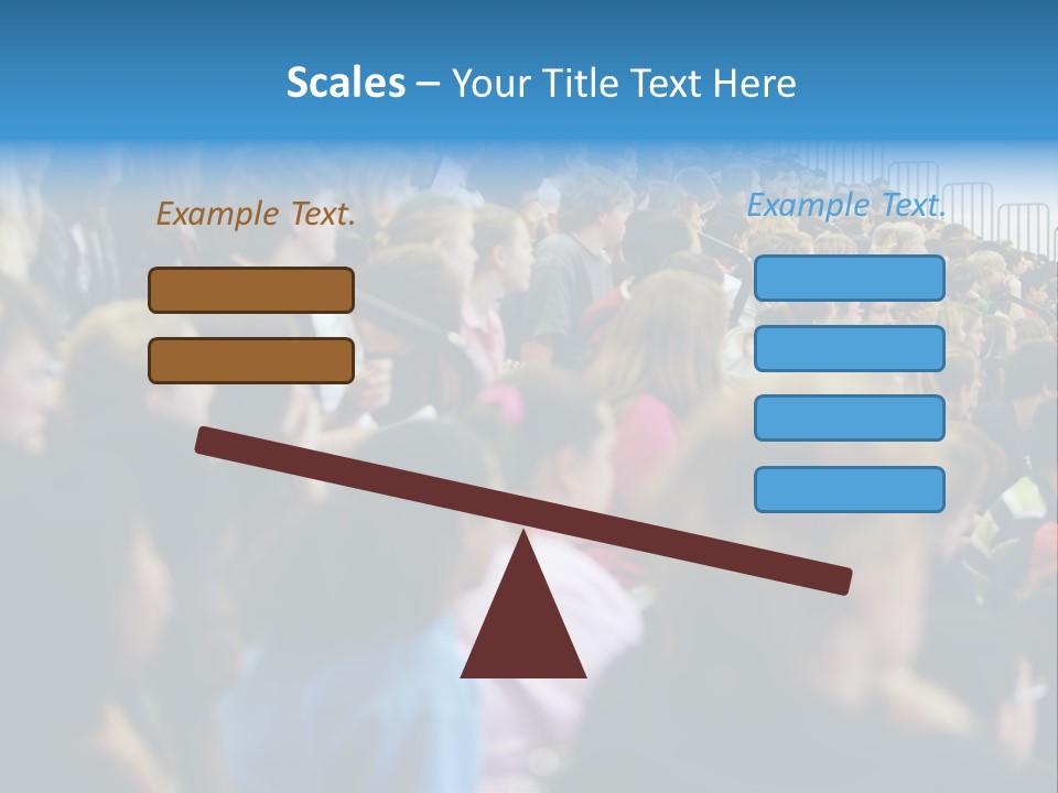 A Large Group Of People In A Building PowerPoint Template