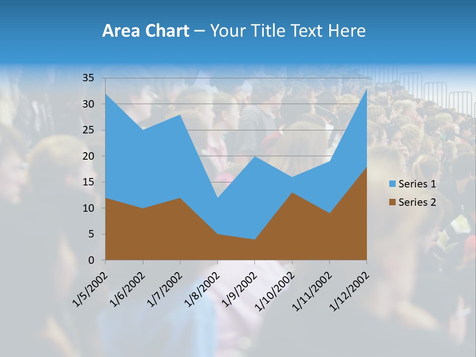 A Large Group Of People In A Building PowerPoint Template