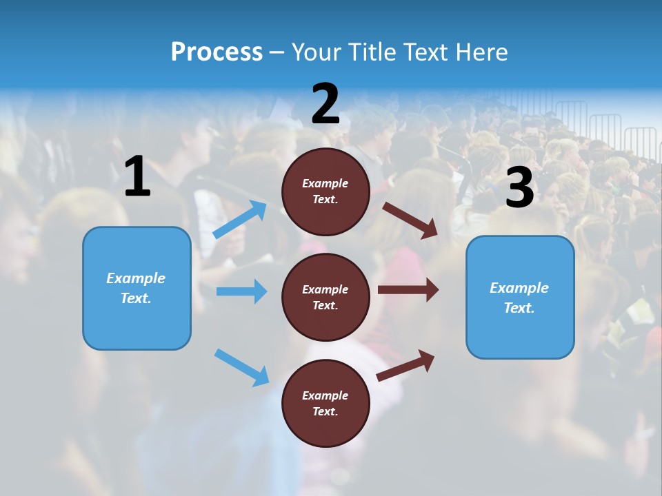 A Large Group Of People In A Building PowerPoint Template