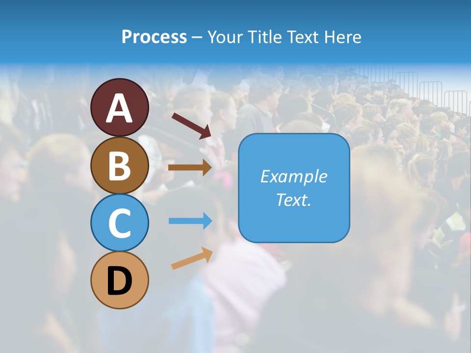 A Large Group Of People In A Building PowerPoint Template