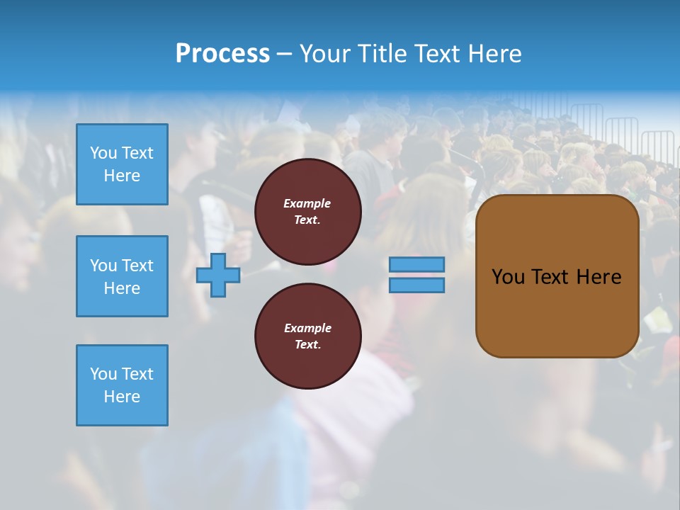 A Large Group Of People In A Building PowerPoint Template