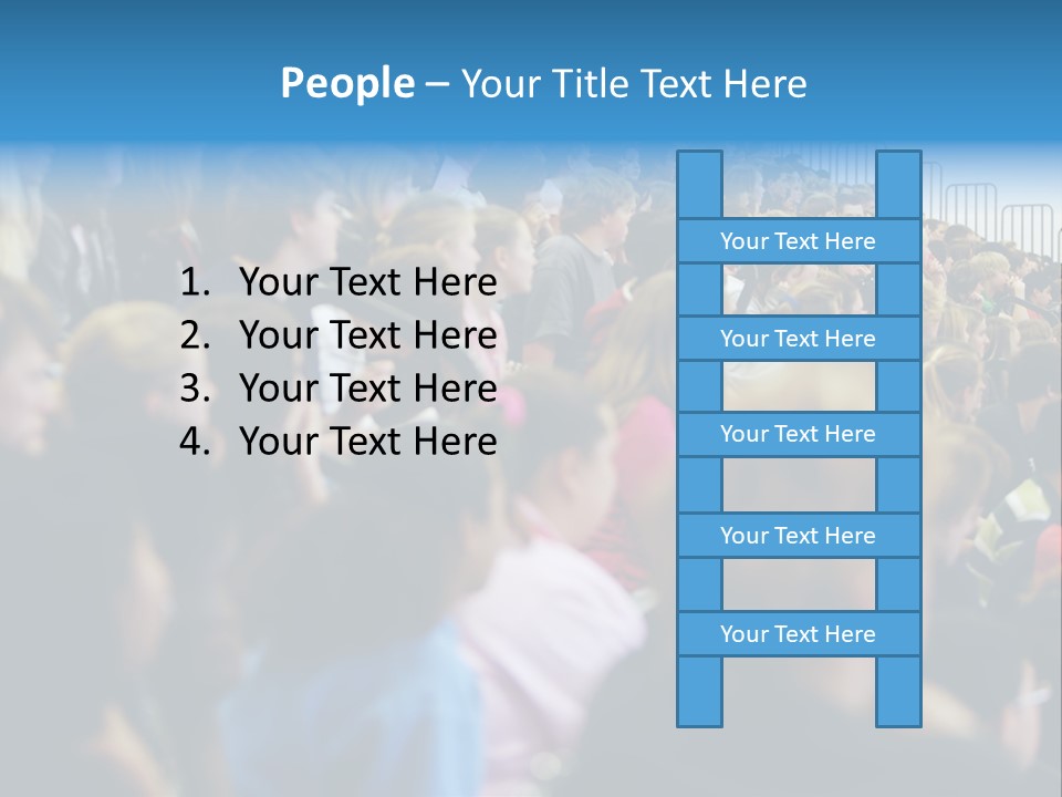 A Large Group Of People In A Building PowerPoint Template