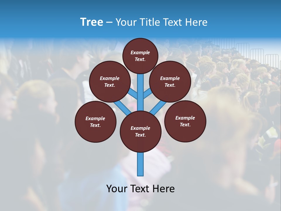 A Large Group Of People In A Building PowerPoint Template