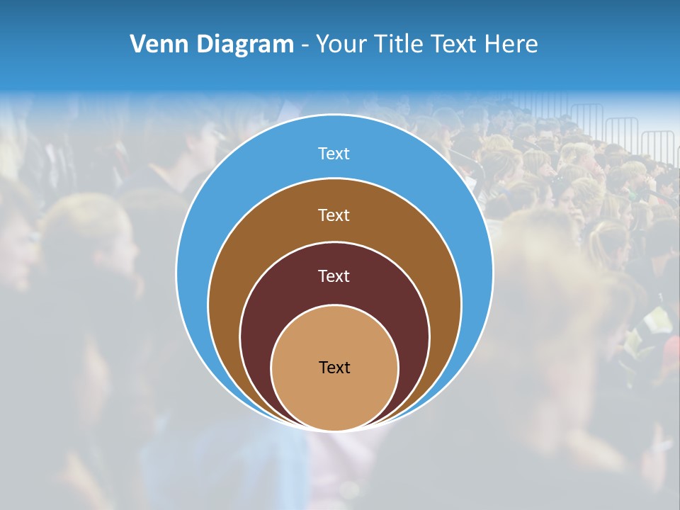 A Large Group Of People In A Building PowerPoint Template