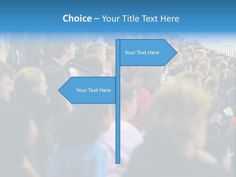A Large Group Of People In A Building PowerPoint Template