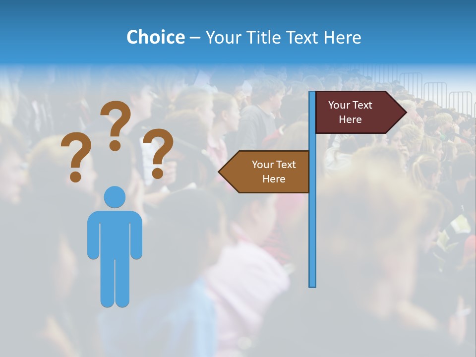 A Large Group Of People In A Building PowerPoint Template