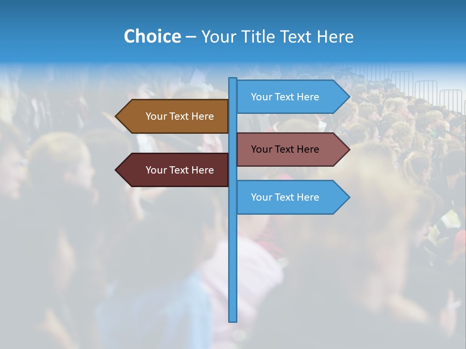A Large Group Of People In A Building PowerPoint Template