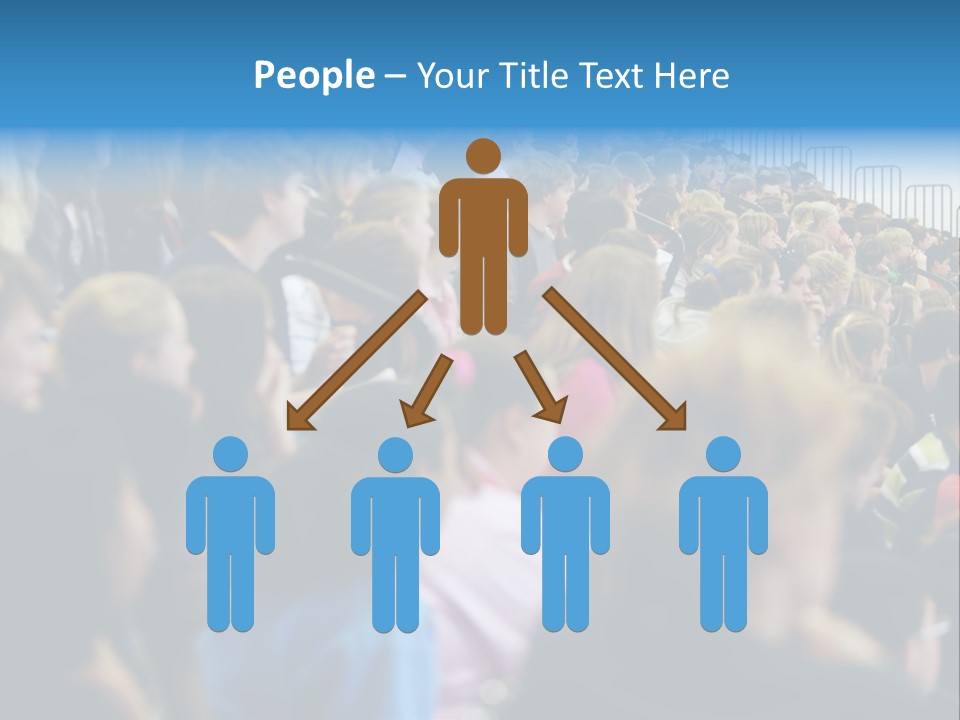 A Large Group Of People In A Building PowerPoint Template