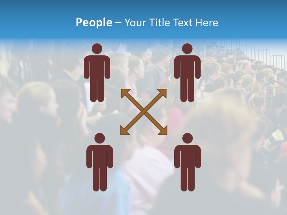 A Large Group Of People In A Building PowerPoint Template
