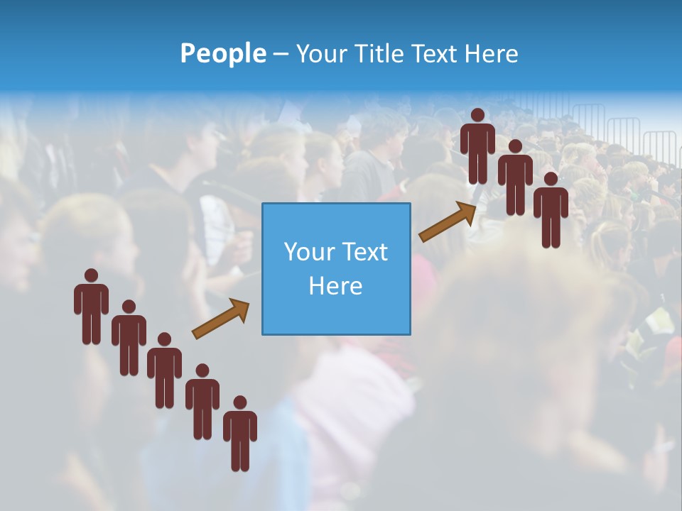 A Large Group Of People In A Building PowerPoint Template
