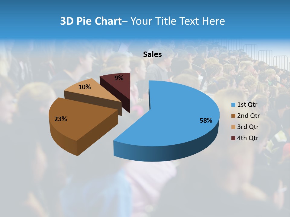 A Large Group Of People In A Building PowerPoint Template