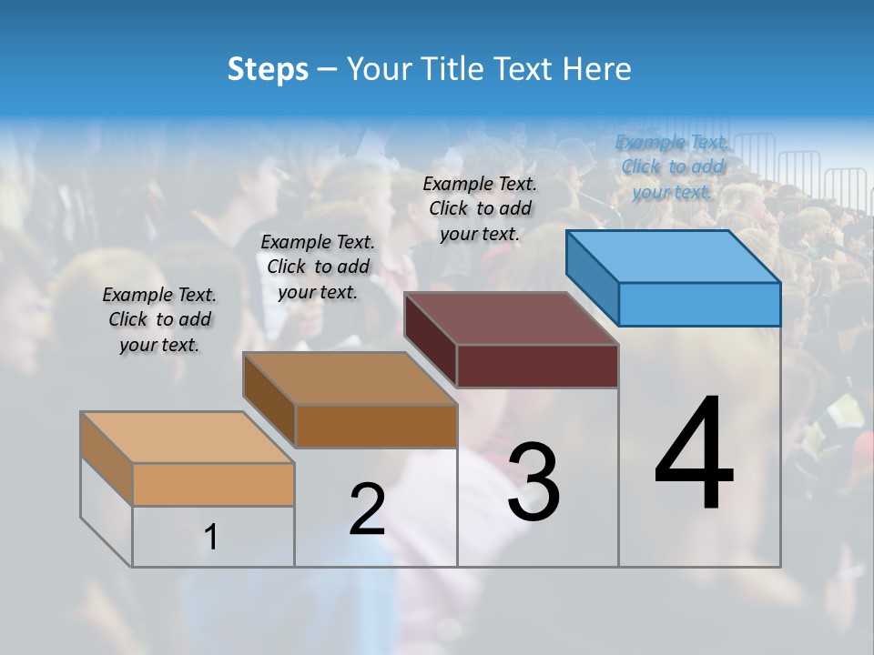 A Large Group Of People In A Building PowerPoint Template