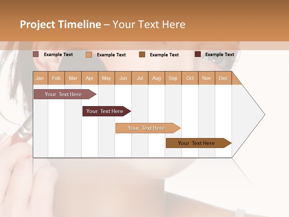 A Woman Holding A Makeup Brush In Front Of Her Face PowerPoint Template