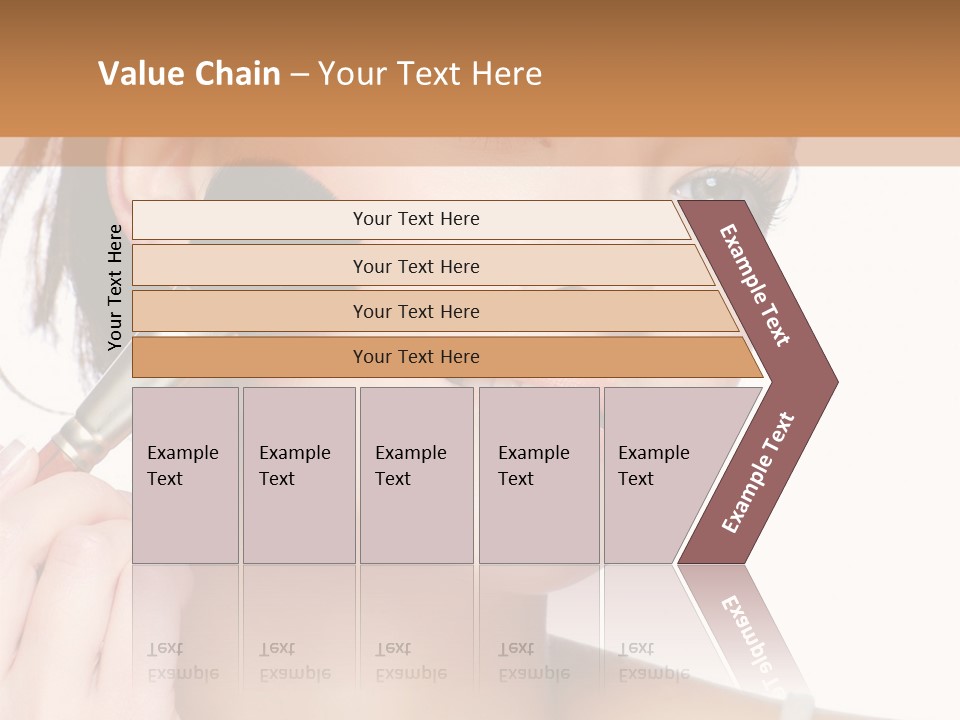 A Woman Holding A Makeup Brush In Front Of Her Face PowerPoint Template