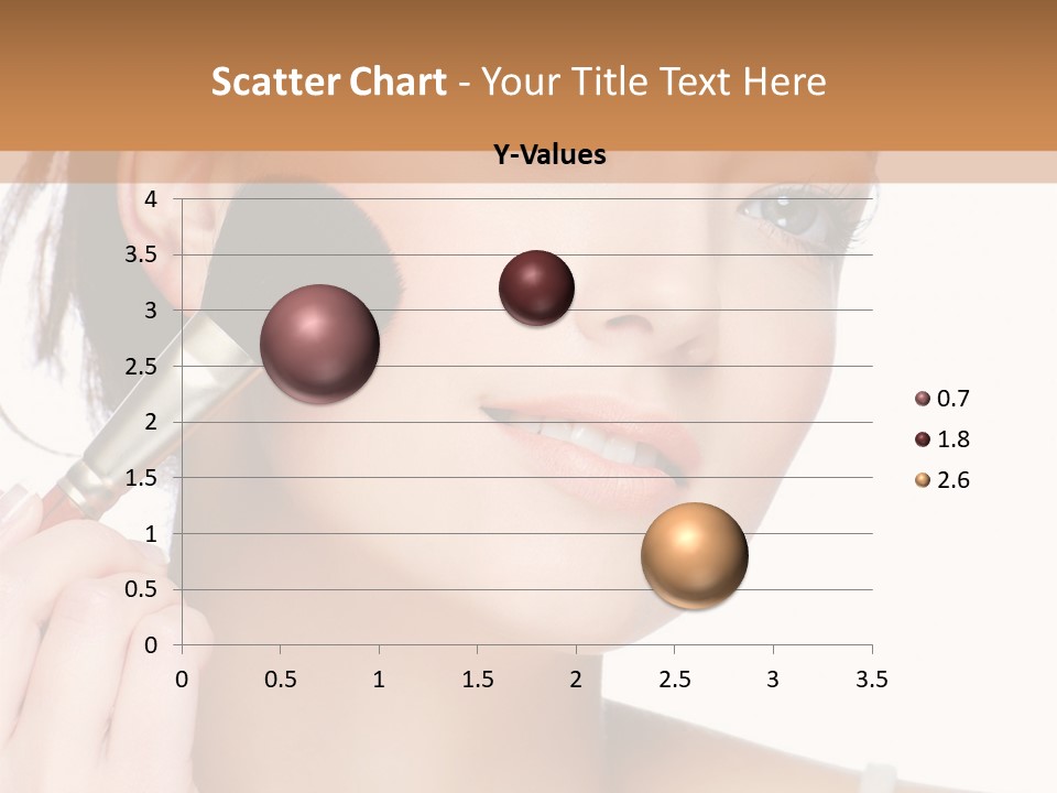 A Woman Holding A Makeup Brush In Front Of Her Face PowerPoint Template