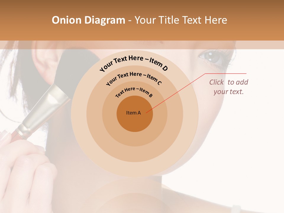 A Woman Holding A Makeup Brush In Front Of Her Face PowerPoint Template