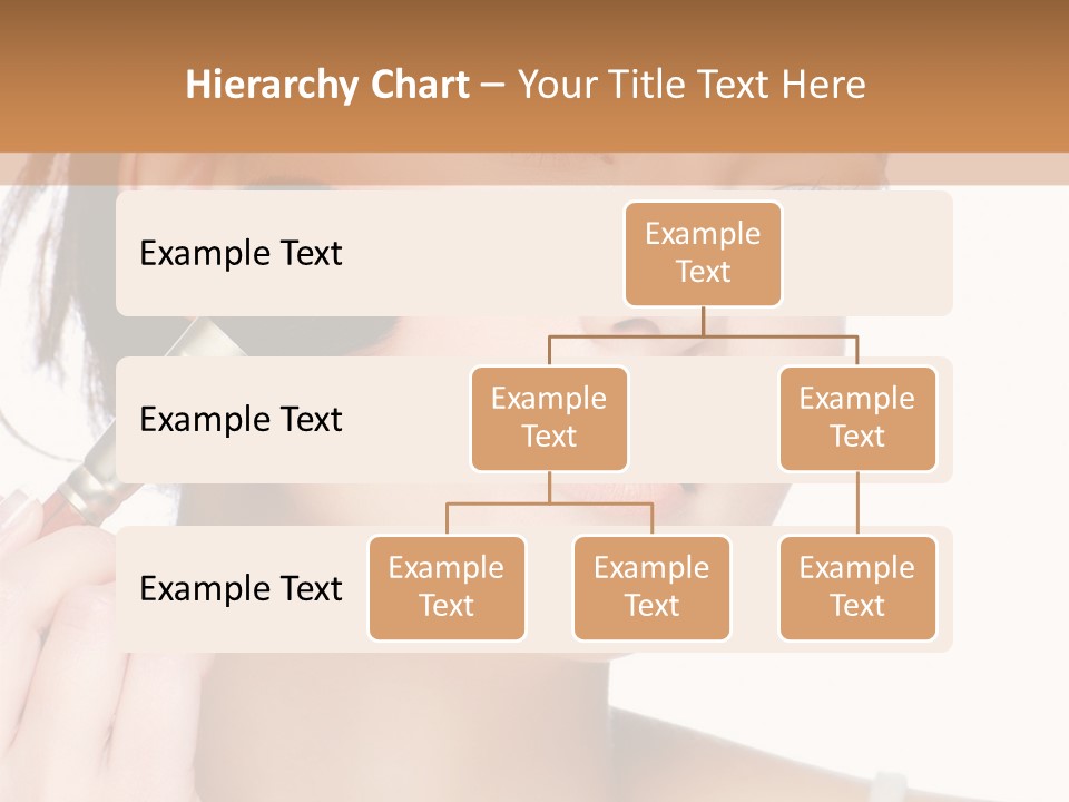 A Woman Holding A Makeup Brush In Front Of Her Face PowerPoint Template