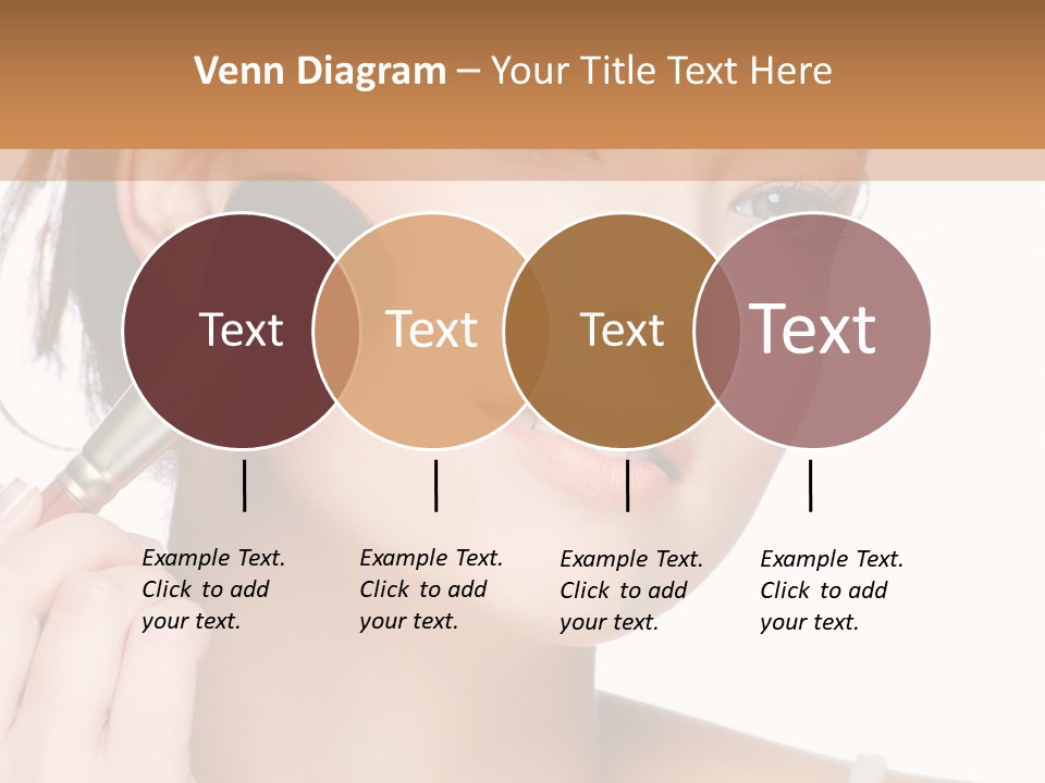 A Woman Holding A Makeup Brush In Front Of Her Face PowerPoint Template