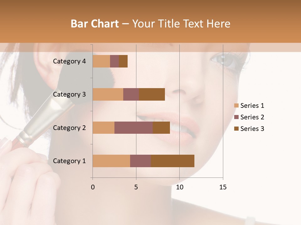 A Woman Holding A Makeup Brush In Front Of Her Face PowerPoint Template