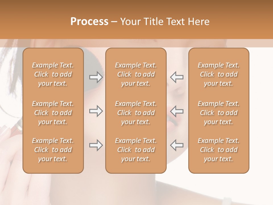 A Woman Holding A Makeup Brush In Front Of Her Face PowerPoint Template