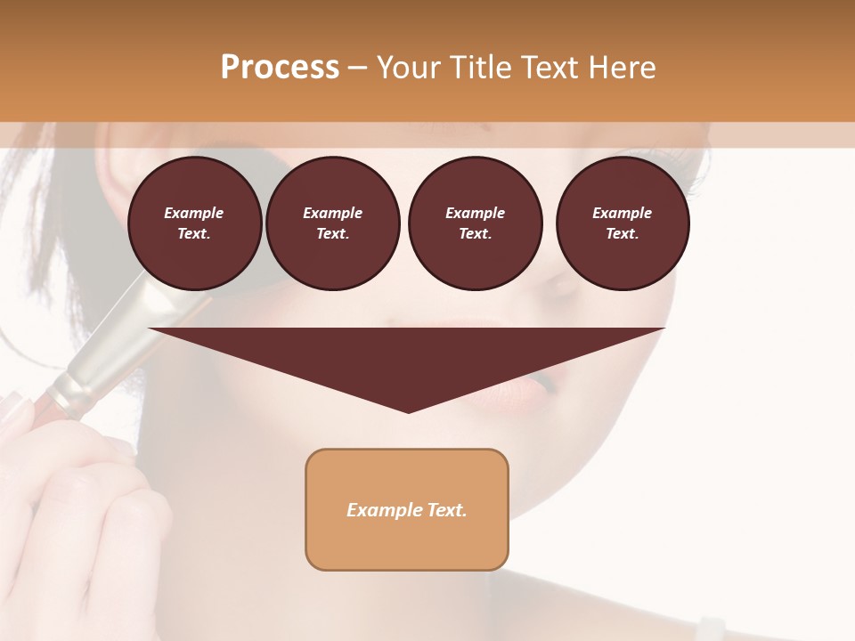 A Woman Holding A Makeup Brush In Front Of Her Face PowerPoint Template