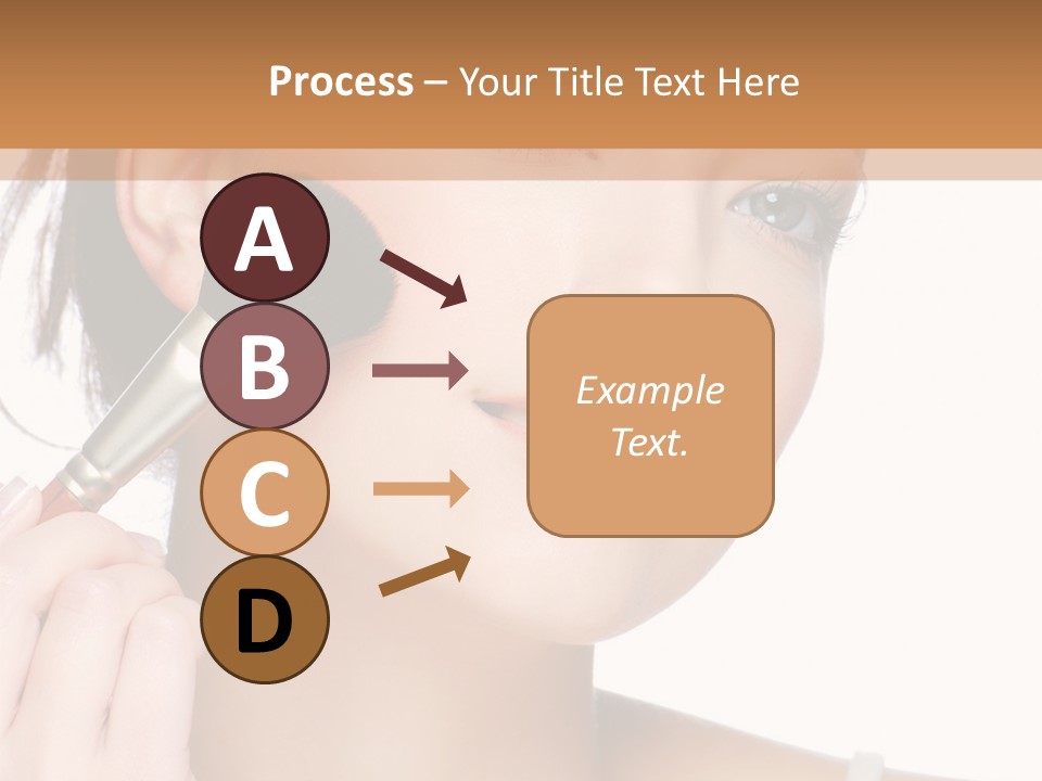 A Woman Holding A Makeup Brush In Front Of Her Face PowerPoint Template