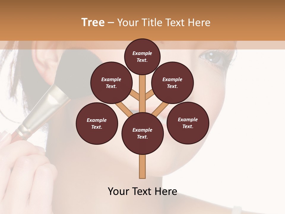 A Woman Holding A Makeup Brush In Front Of Her Face PowerPoint Template