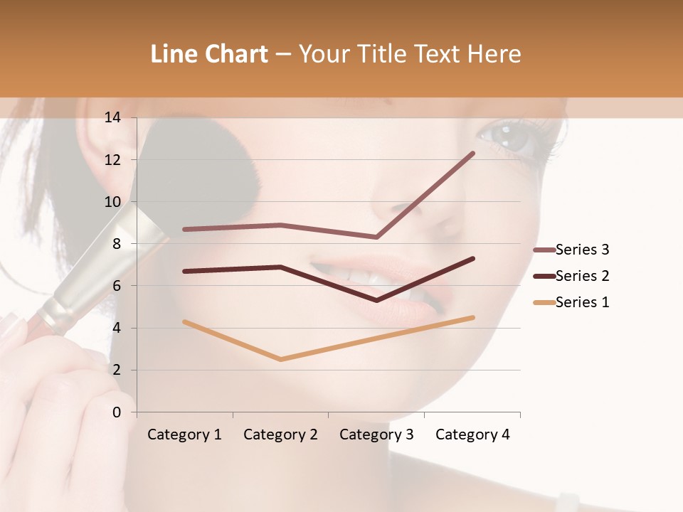 A Woman Holding A Makeup Brush In Front Of Her Face PowerPoint Template