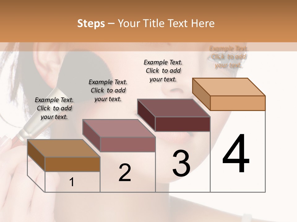 A Woman Holding A Makeup Brush In Front Of Her Face PowerPoint Template